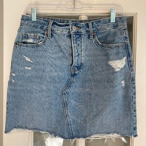 Old Navy Distressed Denim Button Fly Miniskirt